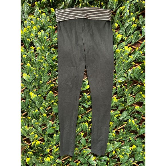 y2k Victoria's Secret Fold Over Top Black Leggings Size Small - Picture 2 of 9